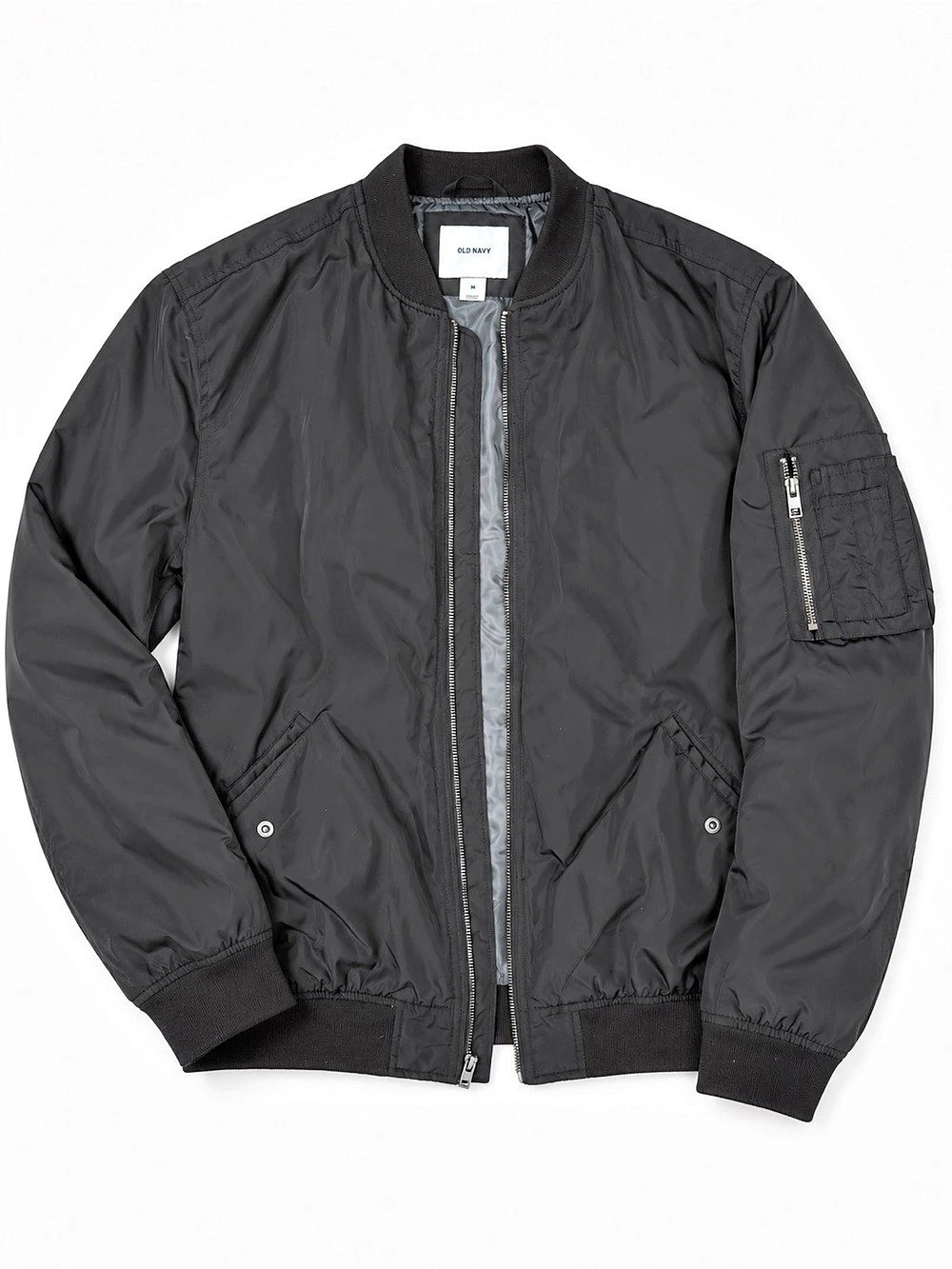 Old Navy Water-Resistant Zip Bomber Jacket Men's Black
